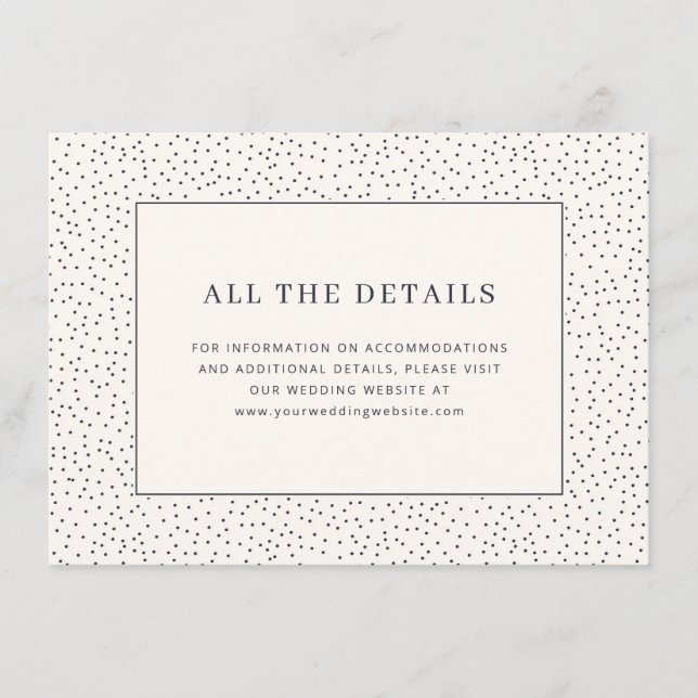 Elegant Off-White Polka Dots Enclosure Card (Front)