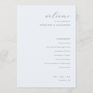 Elegant Off-White Wedding Ceremony Programme