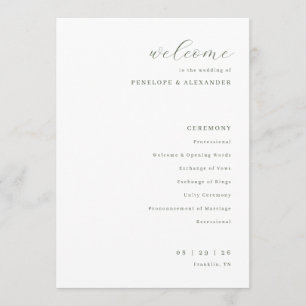 Elegant Off-White Wedding Ceremony Programme