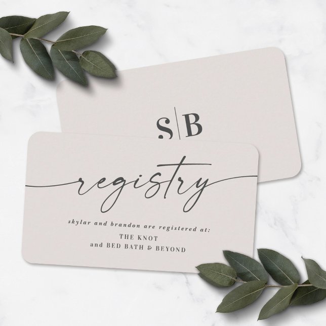 Elegant Off-White Wedding Shower Gift Registry Enclosure Card (Creator Uploaded)