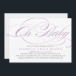 Elegant Oh Baby | Baby Shower Invitation<br><div class="desc">Text size,  colour and font can be changed by pressing the orange customise it button. More colour options available.</div>