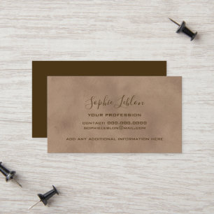 Elegant Old Brown Card with Script Name