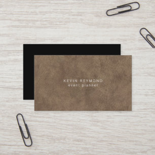 Elegant Old-Brown Leather Minimalist Business Card
