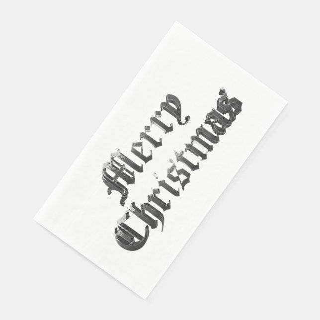 Elegant Old English Lettering Merry Christmas Napkin (Corner)