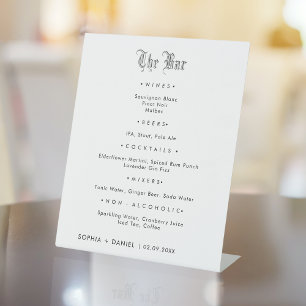 Elegant Old English Style Wedding The Bar Pedestal Sign