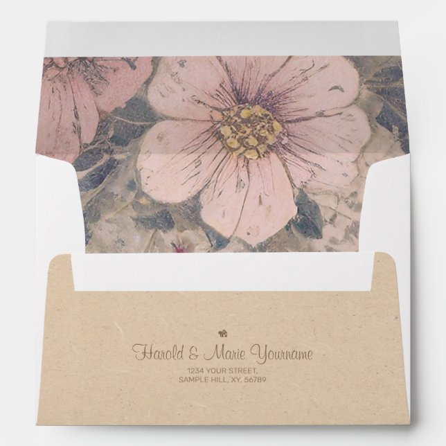 Elegant Old Fashioned Diamond Wedding Envelope (Back (Bottom))