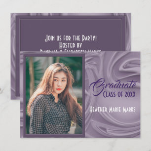 Elegant Old Lavender Photo Graduation Invitation