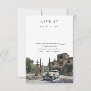 Elegant Old Money Country Estate Wedding RSVP Card