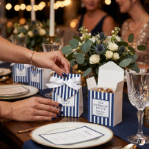 Elegant Old Money Navy Blue Striped Estate Wedding