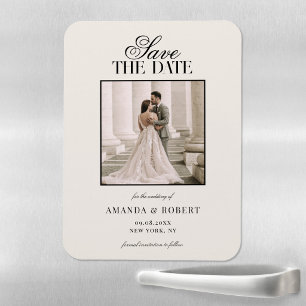 Elegant Old Money Photo Wedding Save the Date Magnet