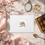 Elegant Old Money Romantic Tablescape Wedding Classic Round Sticker<br><div class="desc">Elevate your wedding stationery with this elegant round sticker, perfect for sealing envelopes or adding a touch of sophistication to your favours. Featuring a romantic tablescape adorned with lush roses, fine glassware, and soft candlelight, this design embodies the timeless "Old Money" aesthetic inspired by European villa luxury. Ideal for upscale...</div>