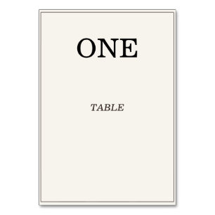 Elegant Old Money Wedding Table Numbers Card