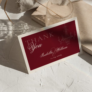 Elegant Old Money Wine Red Wedding Thank You