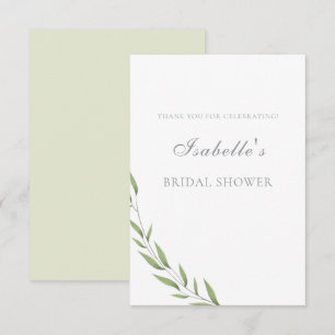 Elegant Olive Branch Bridal Shower Thank You Card