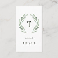 Elegant Olive Branch Wreath Monogram