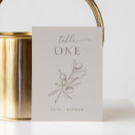 Elegant olive. Delicate pastel Italian wedding Table Number<br><div class="desc">Delicate pastel botanical Italian wedding Table Number with elegant olive branch in smoky taupe,  pale silver colours. Suitable for mediterranean wedding.</div>