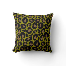Elegant olive green and black leopard Print