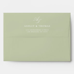 Elegant Olive Green & Blue Envelope