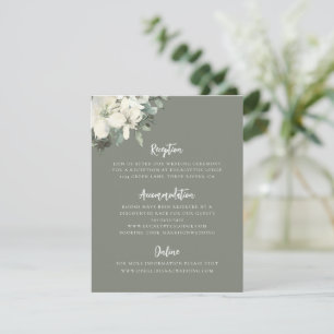 Elegant Olive Green Floral Wedding Enclosure Card