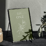 Elegant olive. Green Mediterranean Italian wedding Table Number<br><div class="desc">Delicate botanical Italian wedding Table Number with elegant olive branch in pastel green colour. Suitable for mediterranean wedding.</div>