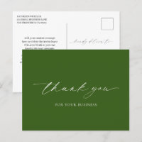 Elegant Olive Green Modern Business Thank You
