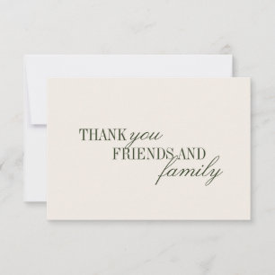 Elegant Olive Green Old Money Wedding Thank You Card