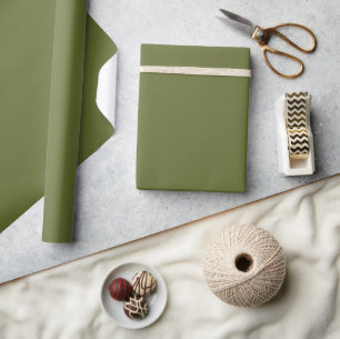 Elegant Olive Green Plain Solid Simple Colour Wrapping Paper