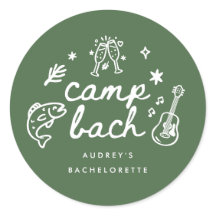 Elegant Olive Green Script Camp Bachelorette