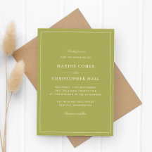 Elegant Olive Green Script Wedding