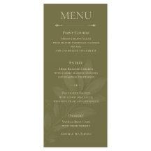 Elegant Olive Green Tulip Botanical Wedding Menu