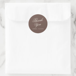 Elegant Olive Green Wedding Thank You Sticker