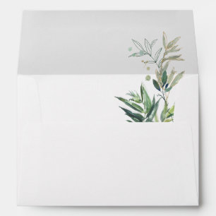 Elegant Olive Greenery Wedding Invitation Envelope