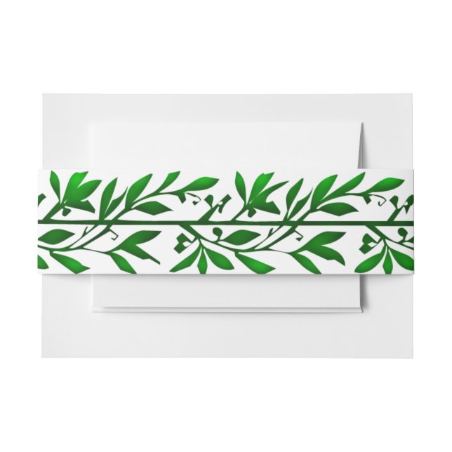 Elegant Olive Leaf Border Invitation bands Belly Band (Front Example)