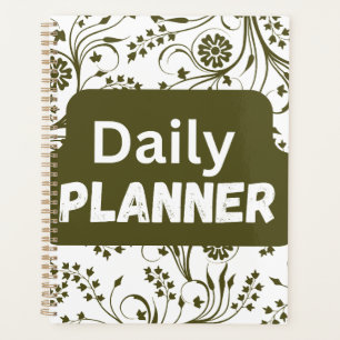 Elegant Olive Leaf Daily Organiser
