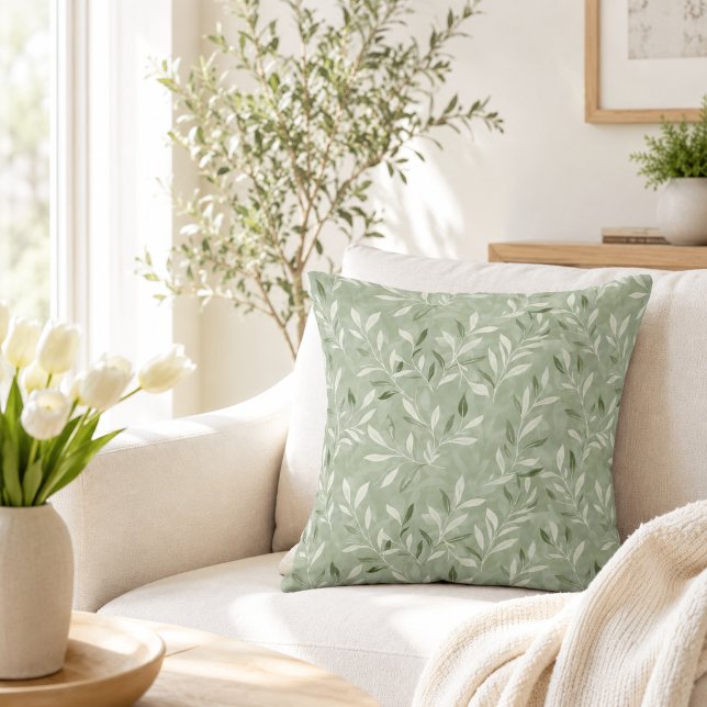 Elegant Olive Leaves Pattern Cushion (Creator Uploaded)