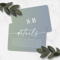 Elegant Ombre Dusty Blue & Green Wedding Details