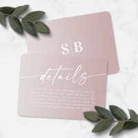 Elegant Ombre Off-White & Mauve Wedding Details