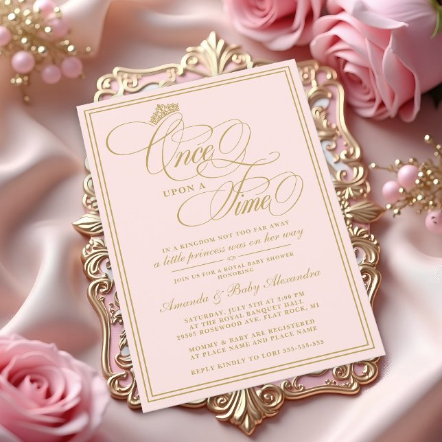 Elegant Once Upon A Time Princess Baby Shower Invitation (Once Upon a Time Princess Baby Shower Invitation )