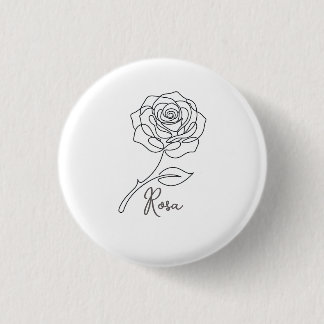 Elegant One Line Rose Button