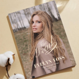 Elegant One Photo Graduation Announcement Card