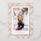 Elegant one photo rose gold modern Christmas