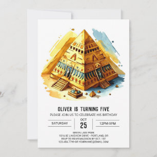 Elegant Online Egyptian Pyramids Birthday Invitation