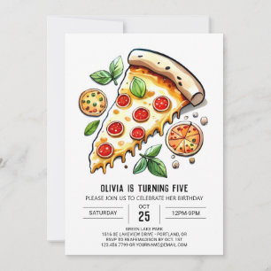 Elegant Online Pizza Birthday Invitation
