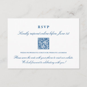 Elegant Online RSVP QR Code - Portland Collection Enclosure Card