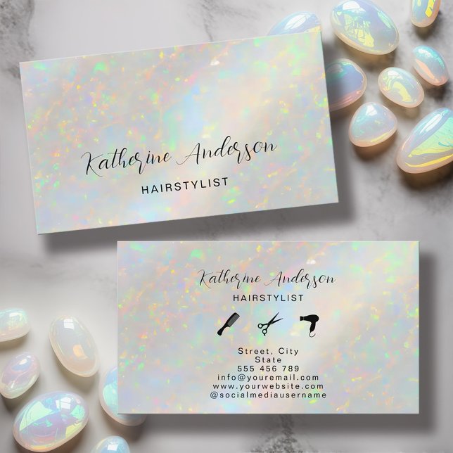 Elegant Opal Stone Personalised Business Card (Elegant Opal Stone Personalized Business Card)