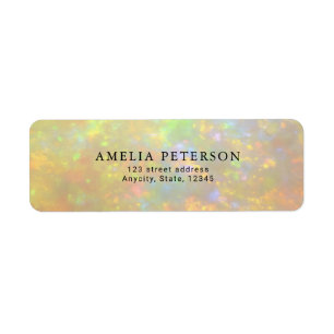 Elegant Opal Stone Texture Return Address