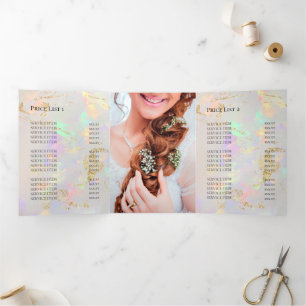 elegant opal tri-fold brochure invitation