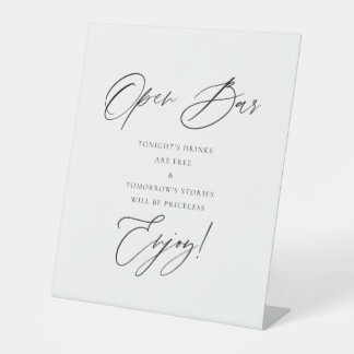 Elegant Open Bar Wedding Sign | Minimalist Modern