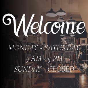 Elegant Open Hours   White Script Time Opening