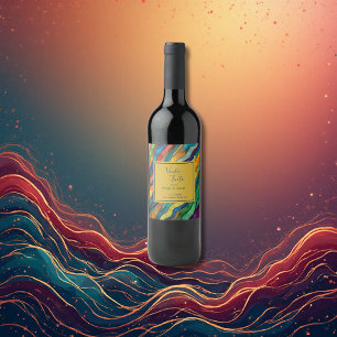 Elegant Opulent African destination wedding Wine Label